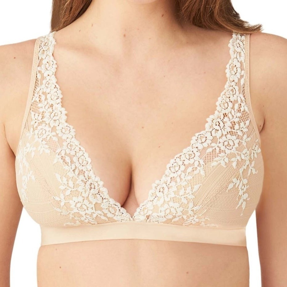Wacoal‎ Embrace Wire Free Bralette 36 Nude Beige 852191